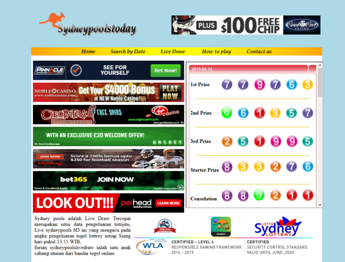 CHUTOGEL - Cara Memilih Angka yang Tepat di Sydney Pools